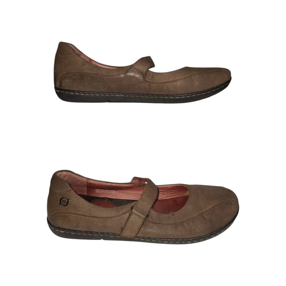 Born Flats Women 8.5 Brown W62145 Mary Jane Hook Loop Leather Comfort Shoes